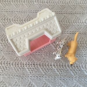 Vintage Playskool Dollhouse Dog House with 2 Dogs